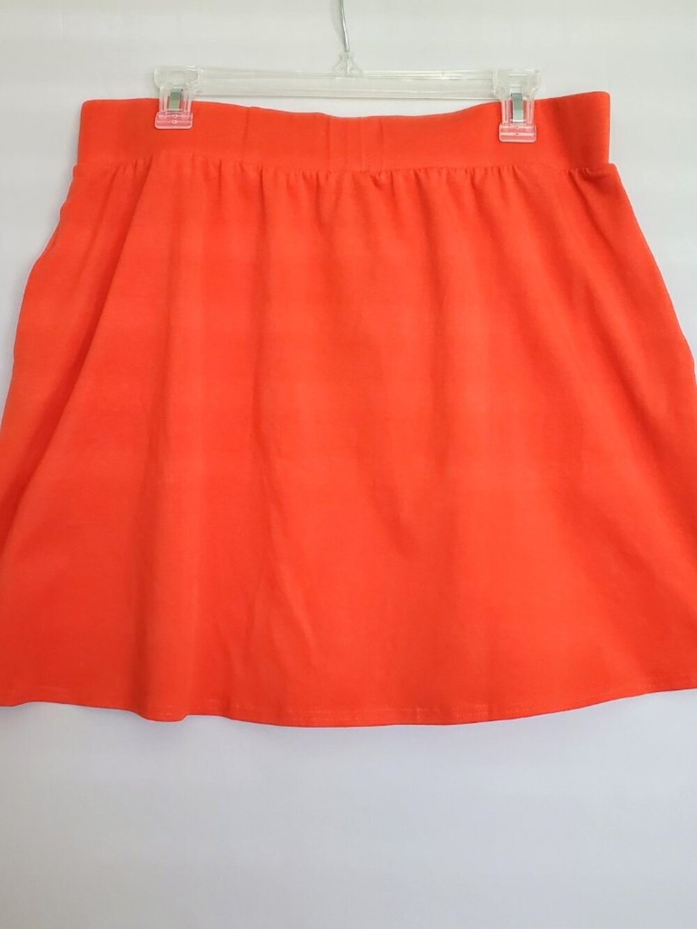 Pact Organic Cotton Women's XL Skirt NWT Short A-line Stretch Pockets Tangerine